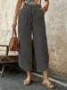 🌿 Women's Cotton-Linen Cropped Drawstring Pants by FitiqueFit