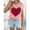 Women’s Heart Color Block Knit Top – Casual Sleeveless Valentine Tank by FitiqueFit