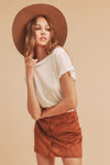 Aemi + Co Exposed Seam Round Neck Short Sleeve T-Shirt