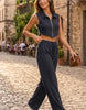 Women's Sleeveless Vest & Wide-Leg Pants Set by FitiqueFit