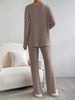 Ribbed Knit V-Neck Top and Pants Set by Wild and Free Boutique