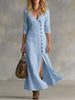 Casual Cotton Linen Long Sleeve Women’s Dress by FitiqueFit