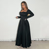 Fashionable Elegant Slim Fit Wide Hem Long Sleeve Dress
