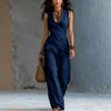 Women's V-Neck Crossover Tank Top & Casual Trousers Two-Piece Set by FitiqueFit