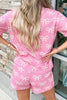 Bowknot Printed Notched T-Shirt and Shorts Set by Simply Love