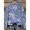 Women’s Printed Hooded Long Sleeve Pullover Sweatshirt by FitiqueFit