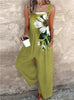 Women’s Square-Neck Floral Sleeveless Jumpsuit by FitiqueFit