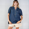 Mineral Washed Denim Top