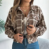 Plaid Shacket – Women’s Long-Sleeve Button-Down Shirt Jacket by FitiqueFit