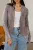 Chestnut Mineral Wash Exposed Seam Patchwork Knit Open Sweater Cardigan by Wild and Free Boutique