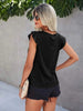 Ruffled Round Neck Cap Sleeve T-Shirt