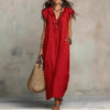Women's Sleeveless Ruffle Pocket Maxi Dress by FitiqueFit