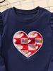 Children's Long Sleeve Heart Patch Ruffle Trim T-Shirt by Simply Love