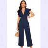 Women's Elegant High-Waist Ruffle Trim Jumpsuit | 3 Colors S–XL by FitiqueFit