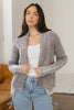 Chestnut Mineral Wash Exposed Seam Patchwork Knit Open Sweater Cardigan by Wild and Free Boutique