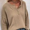 Solid Color V-Neck Pullover Knit Sweater | Relaxed Distressed Fit by FitiqueFit