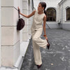 Women's Elegant Sleeveless Vest & Wide-Leg Pants Set – Office 2-Piece by FitiqueFit