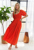 Popcorn Smocked Puff Sleeve Dress For Women – Textured, Elegant, Fluttering, Feminine, Stylish, Trendy For Special Occasions by Stevvex