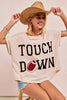 BiBi Game Day Touchdown Letter Patches Waffle Short Top by Wild and Free Boutique