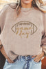 Dark Blue Rugby Game Day Embroidered Corduroy Sweatshirt by Wild and Free Boutique