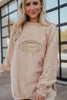 Dark Blue Rugby Game Day Embroidered Corduroy Sweatshirt by Wild and Free Boutique