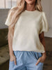 Textured Puff Sleeve T-Shirt by Simply Love
