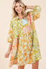 New Summer Floral Button Detail Long Sleeve Shirt Dress For Women – Elegant, Trendy, Fluttering, Feminine & Timeless Chic by Stevvex