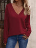 V-Neck Long Sleeve T-Shirt by Simply Love