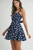 Polka Dot Mini Dress with Ricrac Trim Strap For Women – Playful Polka Dot Design, Unique Ricrac Trim, Fluttering, Chic Mini Dress for Casual or Summer Events by Stevvex