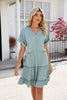 Short Sleeve Tiered Mini Dress Feminine & Flowy Modern Women Summer Dress by Stevvex