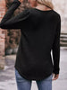 Pleated Square Neck Long Sleeve T-Shirt by Simply Love