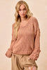 BiBi Chunky Knit Sweater with Flower Detail Sleeves by FitiqueFit