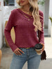 Ribbed Knit Long Sleeve Button Detail T-Shirt by Simply Love