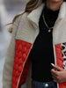 Unique Autumn Leopard Color Block Zip-Up Jacket Trendy Lightweight Jacket with Pockets Charming Winter Jacket by Stevvex