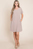 V-Neck Short Sleeve Dress with Pockets For Women – Casual, Stylish and Practical Dress with a Feminine V-Neck Design and Convenient Pockets by Stevvex