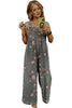 Beau Blue Floral Print Pleated High Waist Wide Leg Denim Jumpsuit by Wild and Free Boutique