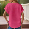 Women’s Textured Cuff Short‑Sleeve Tee by FitiqueFit