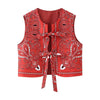 Women's New Casual Round-neck Tie-dye Printed Cotton Vest by My Store
