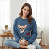 Women’s 3D Digital Print Crew Neck Sweater – Casual Statement Pullover by FitiqueFit
