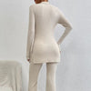 Women’s Ribbed V‑Neck Top & Pants Set by FitiqueFit