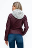 Women Warm Sleek Dual-Zipper Layered Jacket with Cozy Fuzzy Hood Urban Chic & Comfortable Jacket by Stevvex
