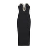 Summer Tube Top V-neck Diamond Black Bandage One-piece Dress