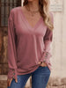 V-Neck Long Sleeve T-Shirt by Simply Love