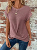 Women’s Textured Cuff Short‑Sleeve Tee by FitiqueFit