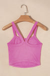 Grapefruit Orange Athletic Ribbed Cropped Cami Top