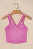 Grapefruit Orange Athletic Ribbed Cropped Cami Top