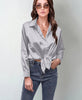 Women’s Satin Lapel Button-Down Blouse by FitiqueFit