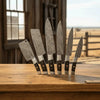 7-Piece Damascus Kitchen Knife Set — Chef, Santoku, Nakiri, Cleaver, Slicing, Utility & Paring by JW SteelCrafts