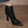 Women’s Pointed-Toe Chunky-Heel Side-Zip Boots by FitiqueFit