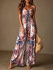Women's Printed Backless Camisole Wide Leg Jumpsuit by FitiqueFit